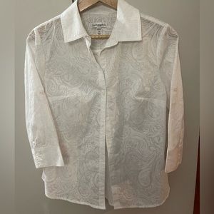𝅺Croft & Barrow 3/4 length sleeve white button down